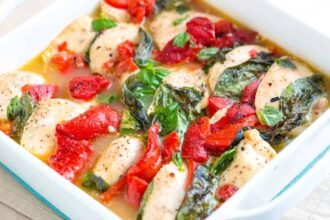 Baked chicken casserole recipe with roasted red peppers 1 1200.jpg