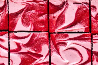 Vegan strawberry cheesecake bars close.jpg