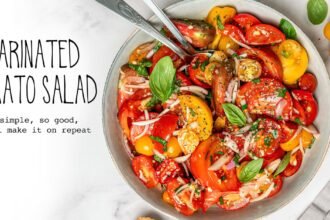 Marinated tomato salad recipe dressing with basil italian heirloom facebook.jpg