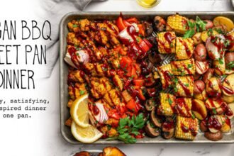Vegan bbq sheet pan dinner recipe vegetarian kid friendly tofu meal facebook.jpg