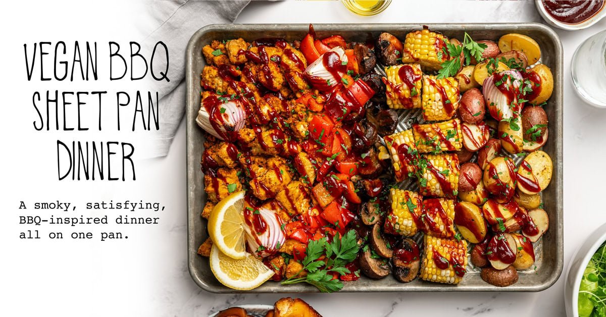 Vegan bbq sheet pan dinner recipe vegetarian kid friendly tofu meal facebook.jpg