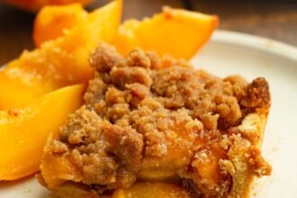 Brown sugar peach crumble pie bars recipe.jpg