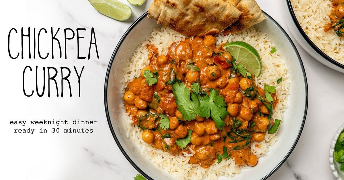 Chickpea curry easy creamy one pot recipe indian coconut milk simple tomato vegan spinach facebook 1.jpeg