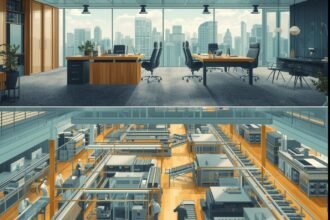 Top to bottom view from an executive office to plant floor of food manufacturing facility 1.jpg