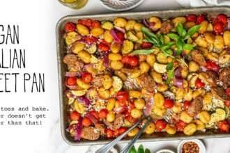 Vegan italian sheet pan dinner gnocchi easy recipe sausage facebook.jpg