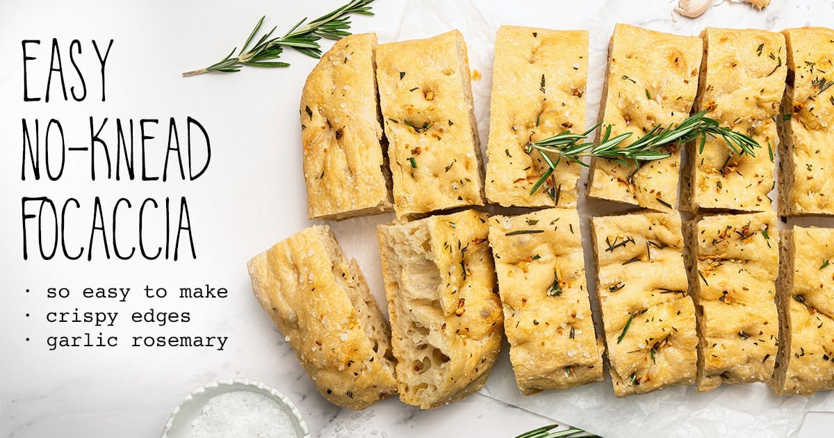 Easy focaccia recipe vegan garlic rosemary no knead crispy edges facebook.jpg