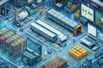 Image depicting the components technology and data analysis involved in supply chain management in t.jpeg