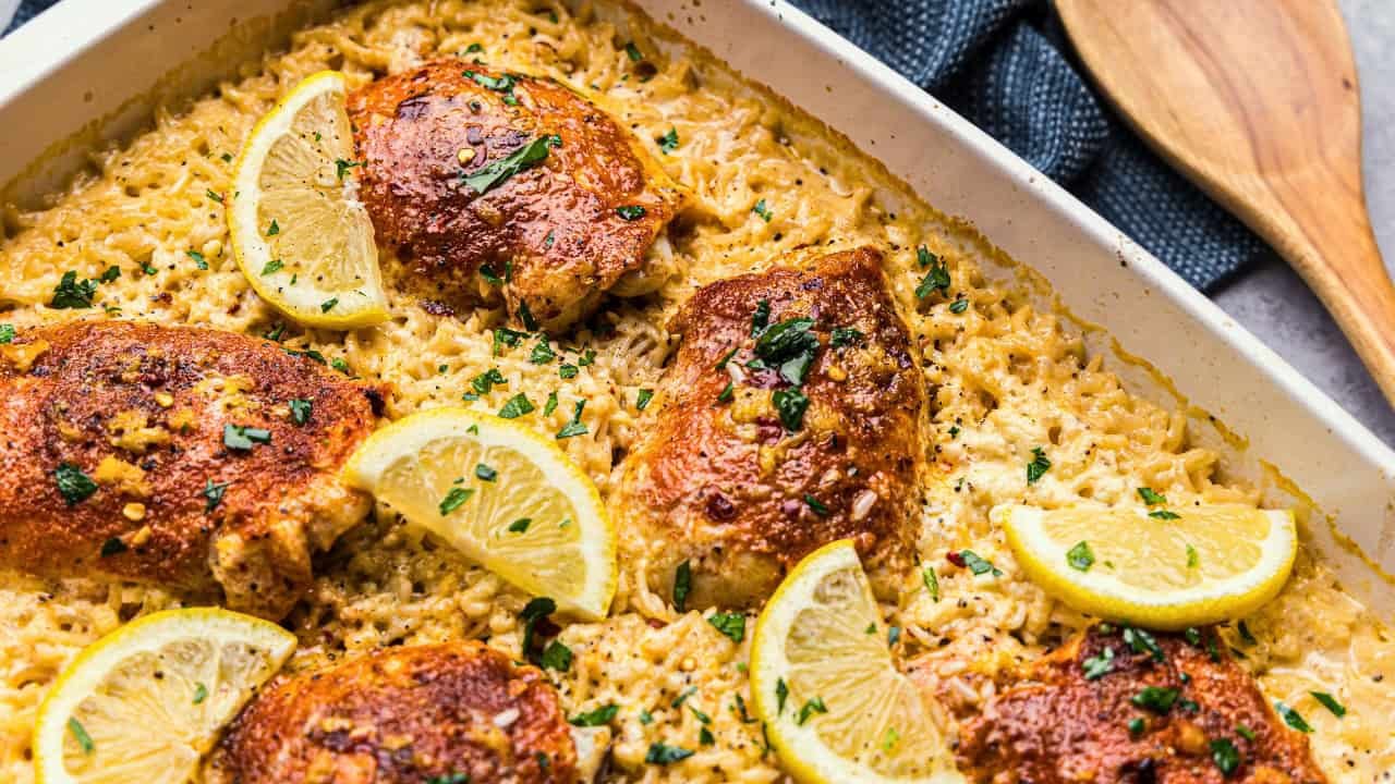 Lemon garlic butter baked chicken and rice header 1.jpg