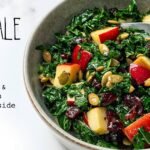 Warm kale salad with apples and cranberries dressing vegan side dish recipe facebook.jpg
