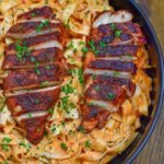 Creamy garlic parmesan chicken pasta on a bowl.jpg