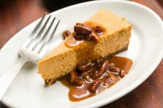 Pumpkin cheesecake recipe with toffee pecan sauce 7.jpg