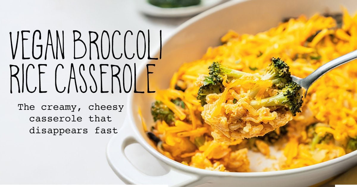 Vegan broccoli rice casserole easy best vegetarian facebook.jpg
