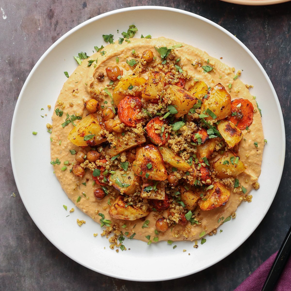 Harissa bean puree roasted veggies baharat walnuts 7628.jpg