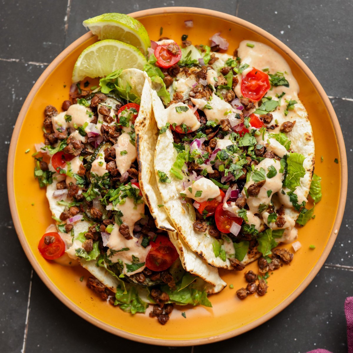 Chipotle cream crispy lentils zucchini bowl 5745.jpg