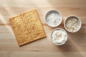 Single piece of matzah on a light wood surface.jpg